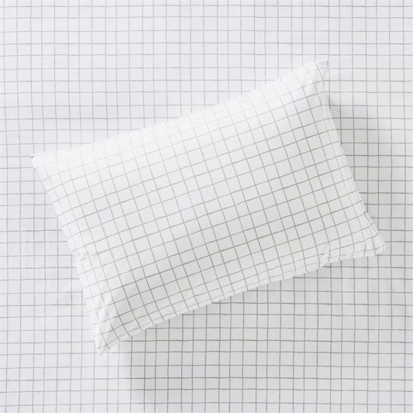 Adairs 1500TC Brooklyn Printed Silver Grid Pillowcase - Grey (Grey European Pillowcase Each)