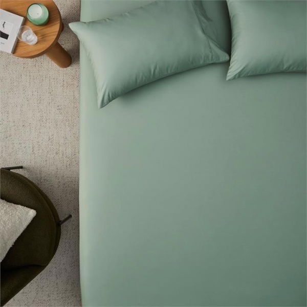 Adairs 1500TC Brooklyn Stem Pillowcases - Green (Green European Pillowcase Each)