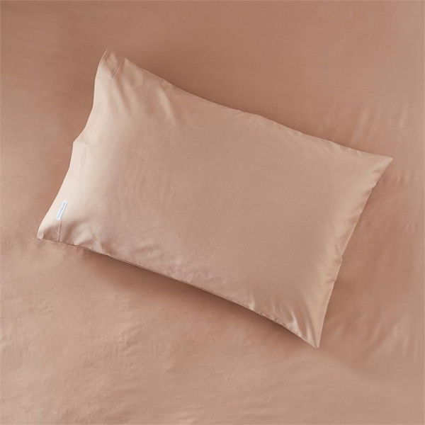 Adairs Pink European Tailored Pillowcase Each 600tc Bamboo Cotton Caramel