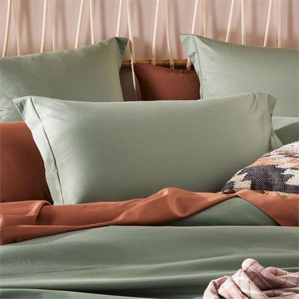 Adairs Eucalyptus Green 600TC Bamboo Cotton Tailored European Pillowcase