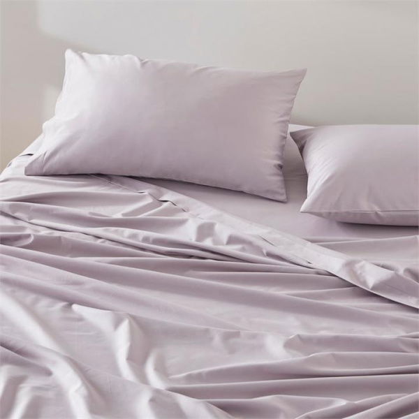 Adairs Purple 600TC Bamboo Cotton Lilac Dust Purple Double Sheet Set