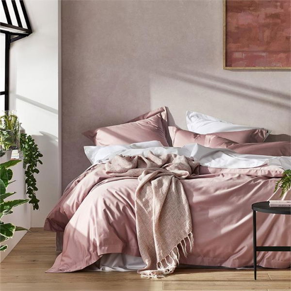 Adairs 600TC Bamboo Cotton Violet Quilt Cover - Pink (Pink Double)