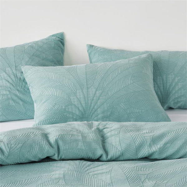 Adairs Blue European Pillowcase Each Acai Aqua Matelasse Pillowcase