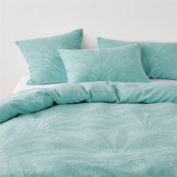 Adairs Blue Acai Aqua Double Matelasse Quilt Cover