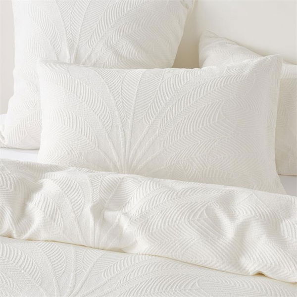 Adairs Acai Off White Matelasse Pillowcase (White European Pillowcase Each)