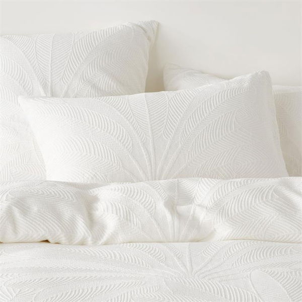 Adairs Acai Off White Matelasse Quilt Cover (White Single)