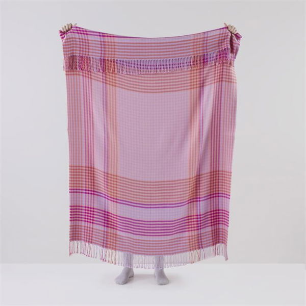 Adairs Alexia Berry Check Throw - Pink (Pink Throw)