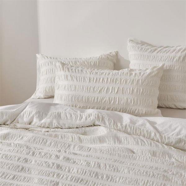 Adairs Annabelle Off White Quilt Cover Set (White Super King)