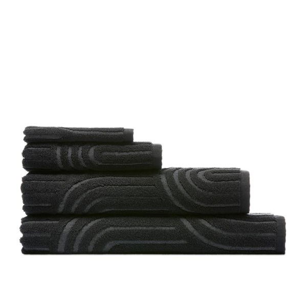 Adairs Black Archie Marle Towel Range Bath Sheet