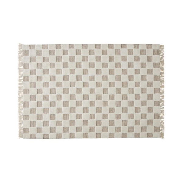 Adairs Archie Natural & Ivory Check Rug (Natural 160x230cm)