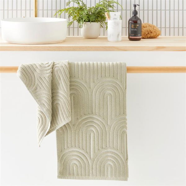 Adairs Green Bath Sheet Archie Towel Range Bath SheetGreen Tea Marle