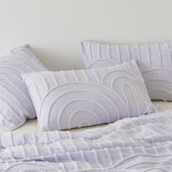 Adairs Purple European Pillowcase Each Archie Tufted Lilac