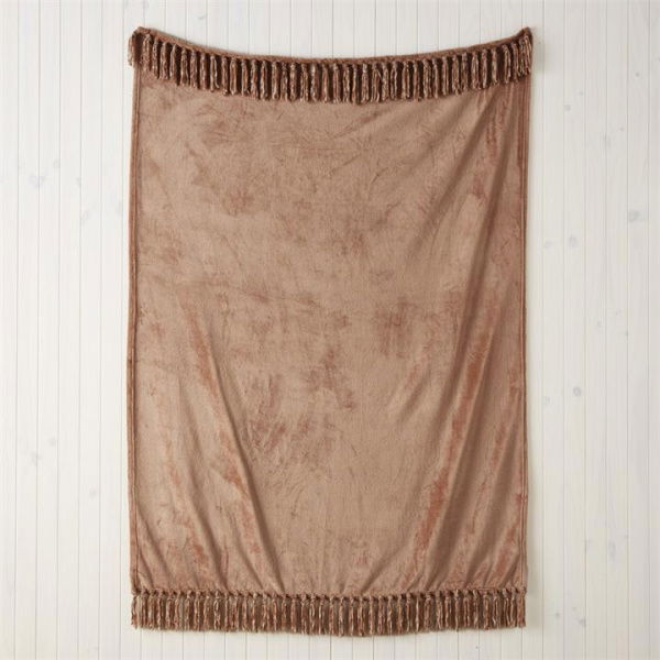 Adairs Brown Throw Aspen Hazelnut Fleece Tassel Throw Brown