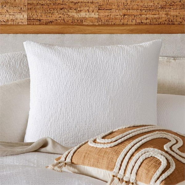 Adairs Aspen Snow Pillowcase - White (White European Pillowcase Each)