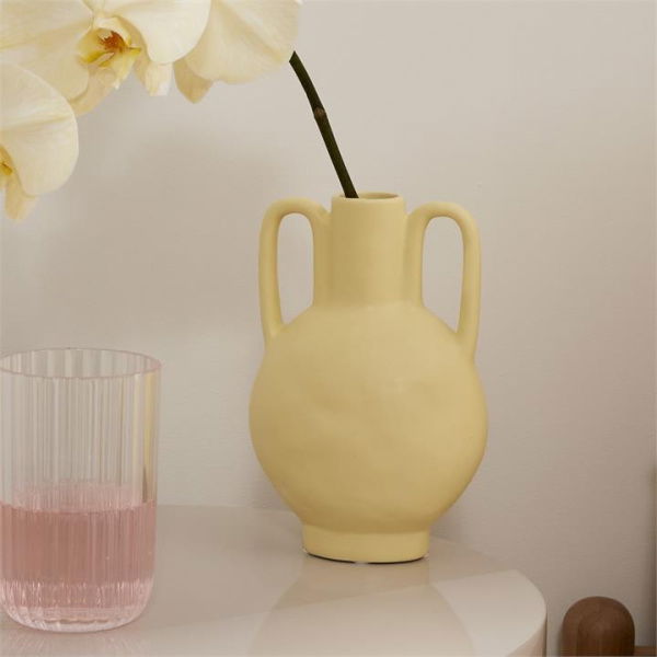 Adairs Auris Lemon Vase - Yellow (Yellow Vase)