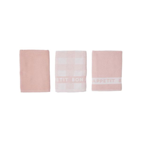 Adairs Pink Pack of 3 Australian Cotton Candy Pink Tea Towel Pack of 3