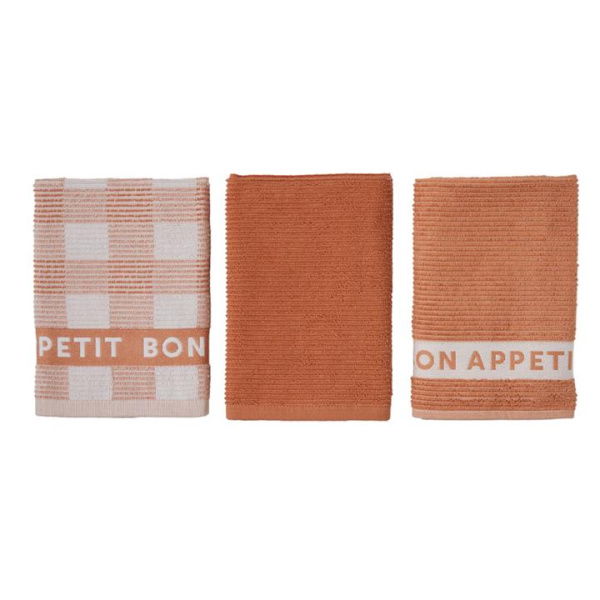 Adairs Orange Australian Cotton Earth Tea Towel Pack of 3