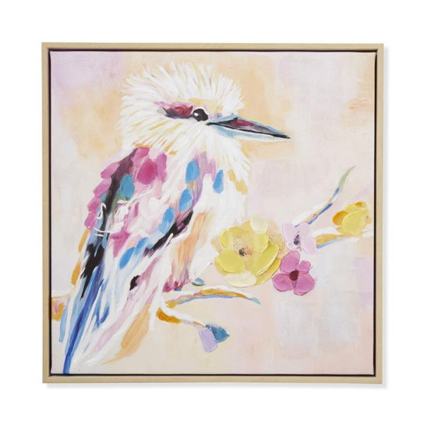 Adairs Pink Wall Art Aves Kookaburra Canvas