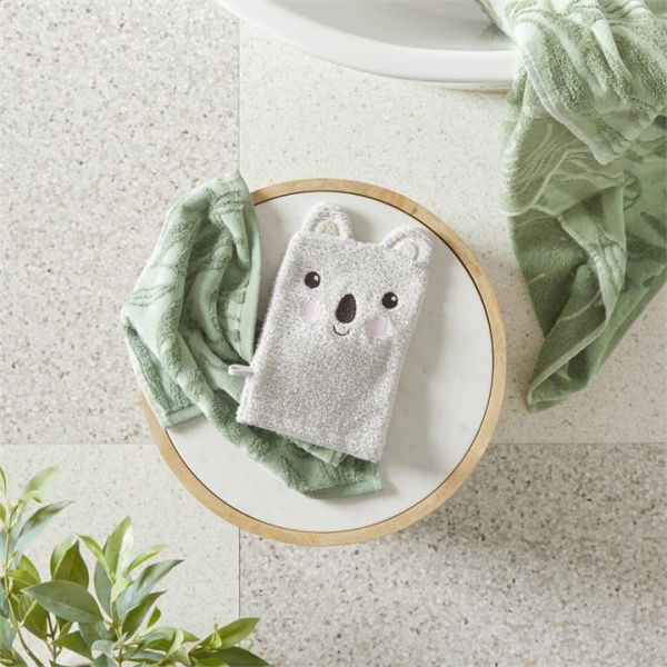 Adairs Grey Baby Bath Time Koala Wash Mitt