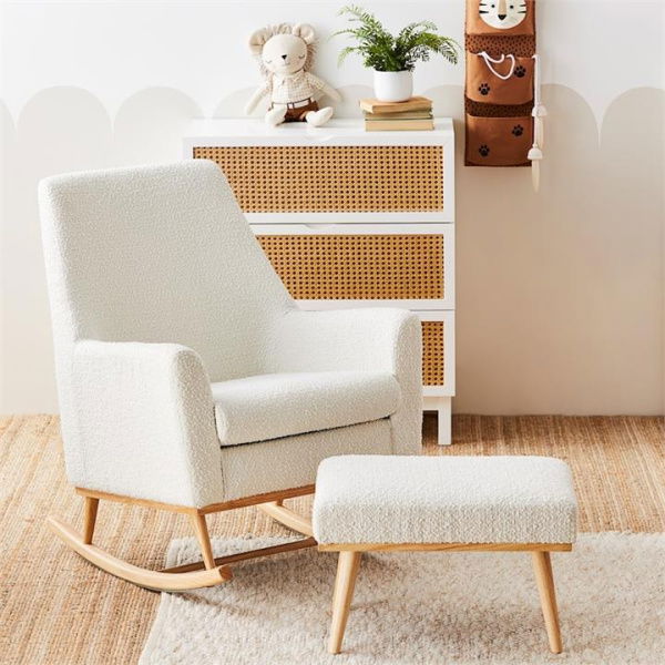 Adairs White Baby Boucle Rocking Chair