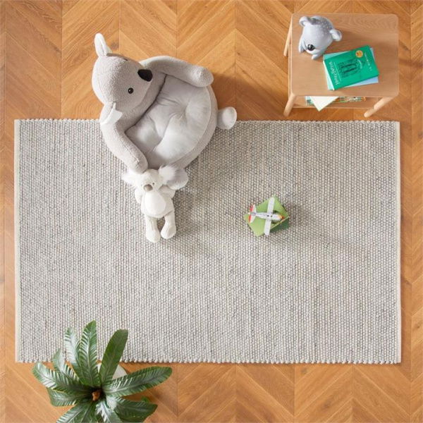 Adairs Grey Rug Baby Cooper Grey Marle Woven