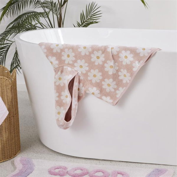 Adairs Pink Hooded Towel Baby Daisy Floral Hooded Baby Bath