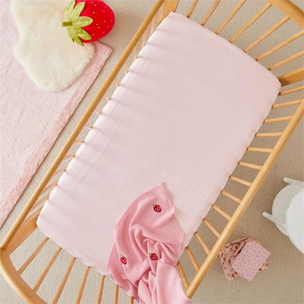 Adairs Baby Stonewashed Cotton Marshmallow Pink Baby Fitted Sheets 2pk (Pink Bassinet)