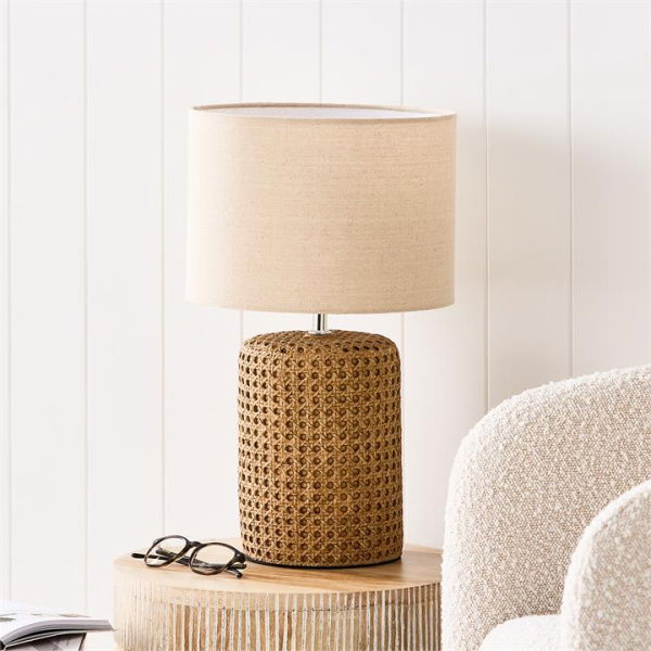 Adairs Natural Table Light Bahama Natural & Linen Table Light