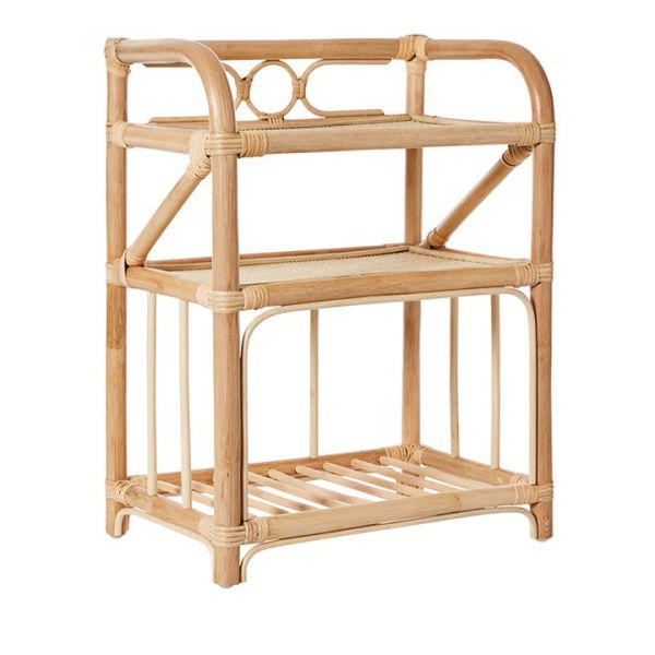 Adairs Natural Bedside Table Bahama Rattan Collection Honey