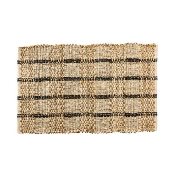 Adairs Natural Indoor Mat Bali Black & Jute Indoor Mat Natural