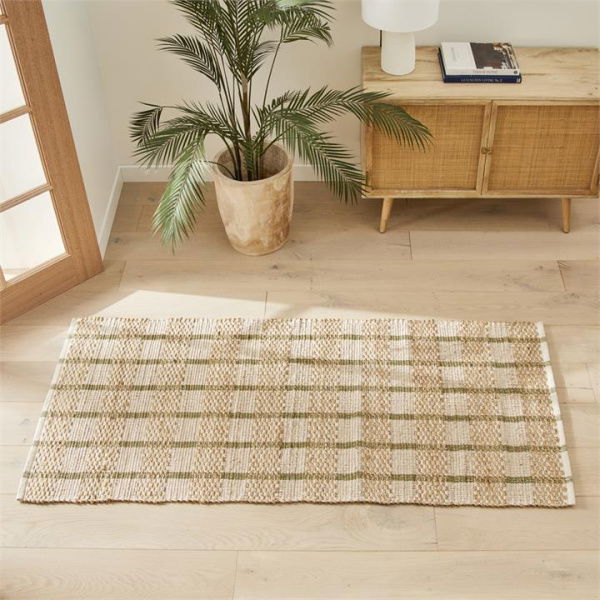 Adairs Bali Olive & Jute Rug Runner - Natural (Natural Rug Runner)