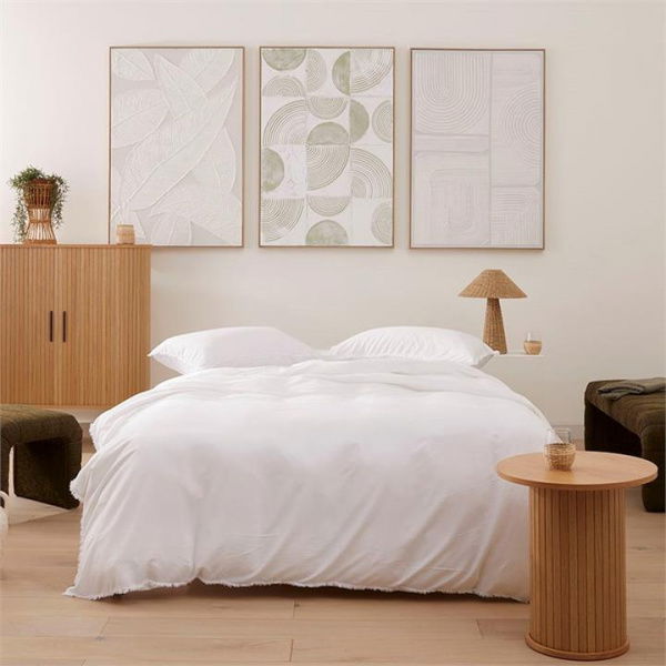 Adairs Bamboo Linen White Quilt Cover (White Super King)