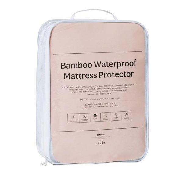 Adairs White King Bamboo Waterproof Mattress Protector