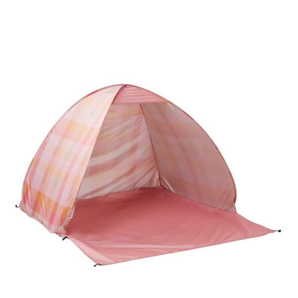 Adairs Pink Tent Beach Pop Up Tent S23 Eden Check Pink