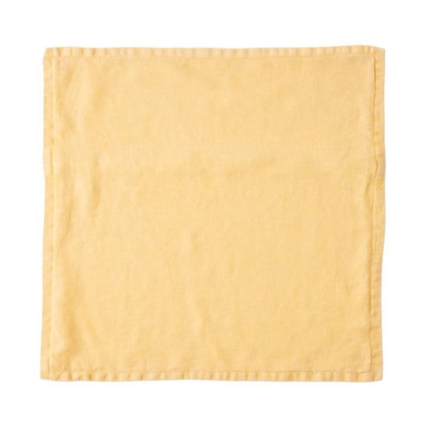 Adairs Yellow Cushion Cover Belgian Lemon Drop Vintage Washed Linen Cushion Cover Yellow