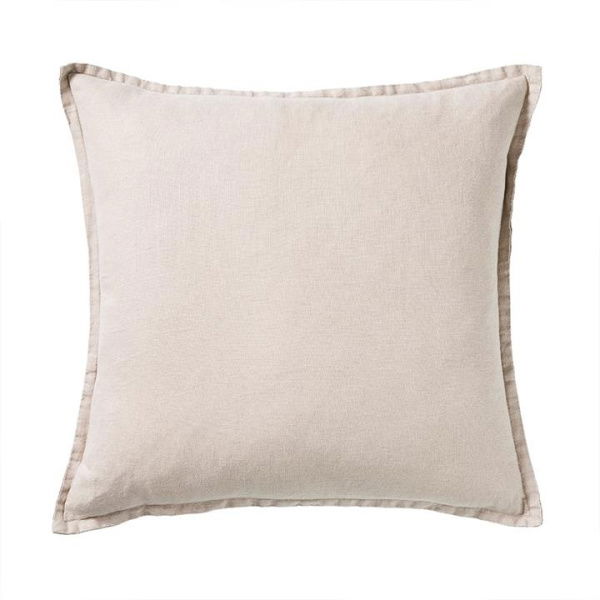 Adairs Natural Large Belgian Linen Vintage Washed Linen Cushion