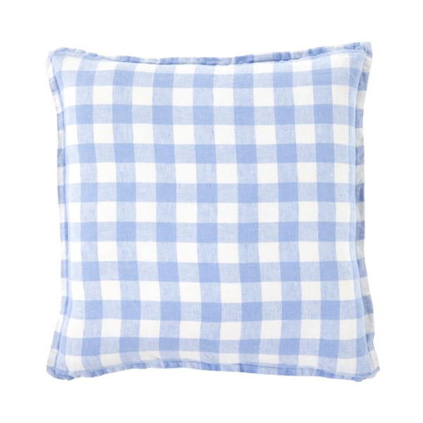 Adairs Pacific Blue Belgian Vintage Washed Linen Cushion