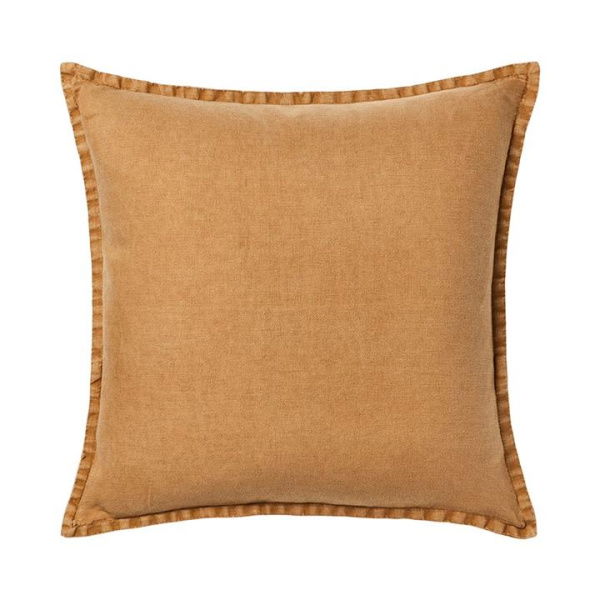 Adairs Brown Belgian Tobacco Vintage Washed Linen Small Cushion