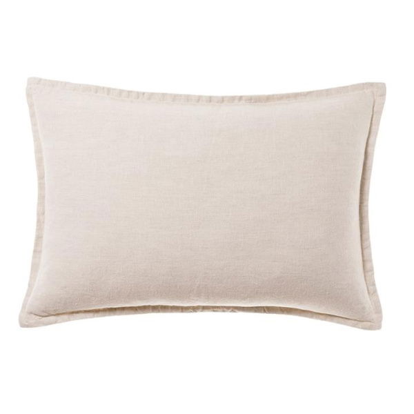 Adairs Natural Cushion Belgian Vintage Washed Linen Long Linen