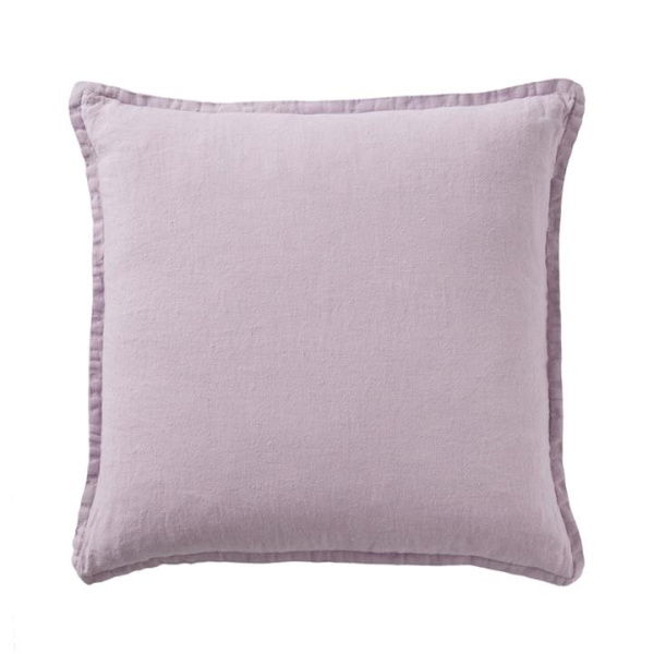 Adairs Belgian Viola Vintage Washed Linen Cushion - Purple (Purple Cushion)