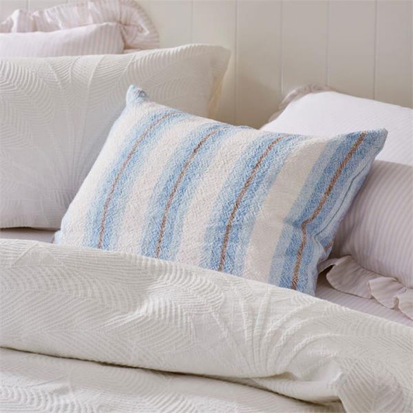 Adairs Blue Cushion Bellarine Blue Stripe Cushion