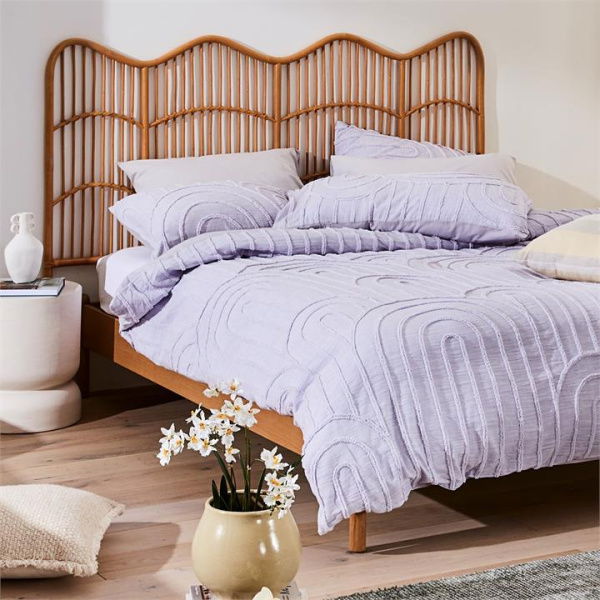 Adairs Natural Double Bellarine Honey Rattan Bedhead Natural