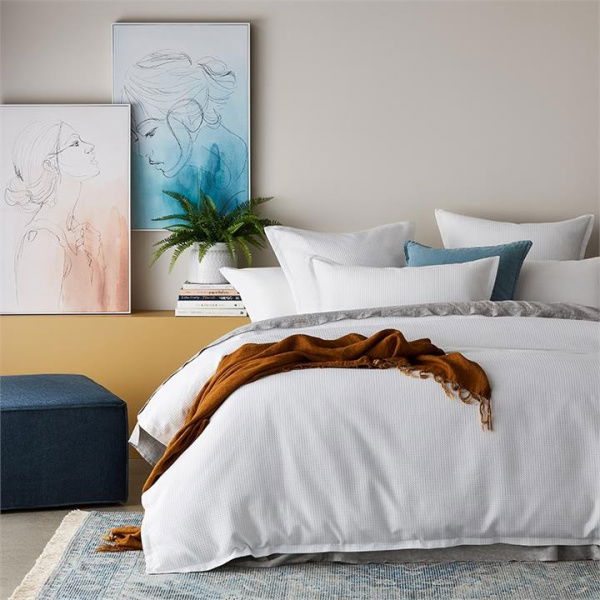 Adairs White Berlin Waffle European Pillowcase Each