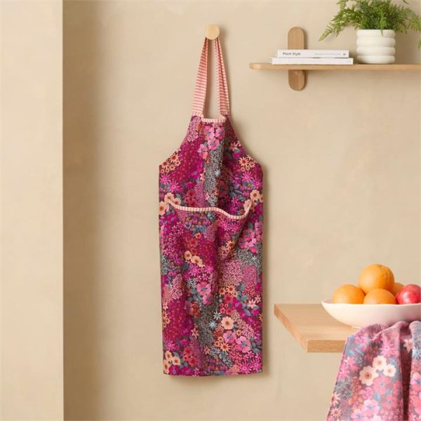 Adairs Berry Floral Berry Apron - Pink (Pink Apron)