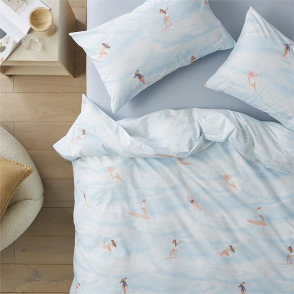 Adairs Blue Blue Crush Double Quilt Cover Set