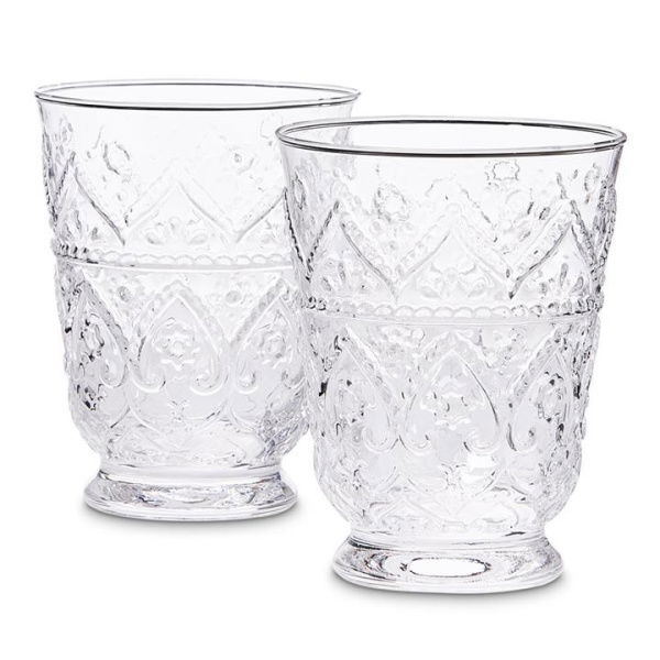 Adairs Bombay Glass Pack 2 Clear Dia9xH11cm (Clear 2 Pack)