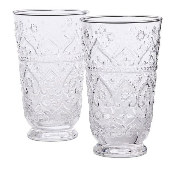 Adairs Bombay Glass Pack 2 Dia9xH15cm Clear (Clear Pack of 2)