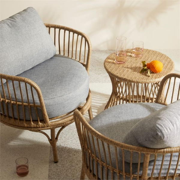 Adairs Bondi Natural & Grey Marle Outdoor Lounge Set (Natural Lounge Set)