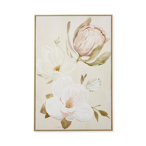 Adairs Natural Wall Art Botanist Magnolia Portrait Canvas