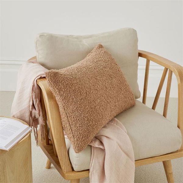 Adairs Brown Cushion Boucle Hazelnut